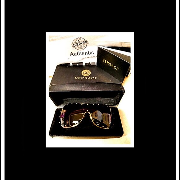 New Very Rare & Unique Authentic Versace Studded Front Sunglasses, Italy main image 9